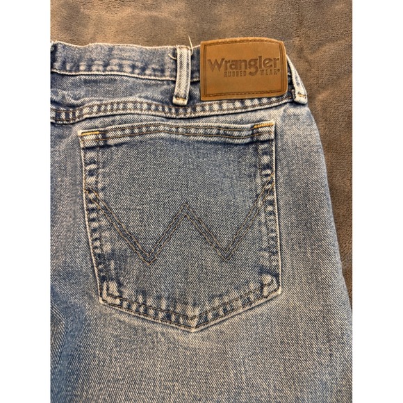 Wrangler Jeans Mens 36X36 Blue Rugged Wear Straight Leg Denim Workwear Pants - Picture 8 of 9